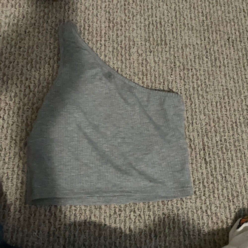 grey one shoulder top